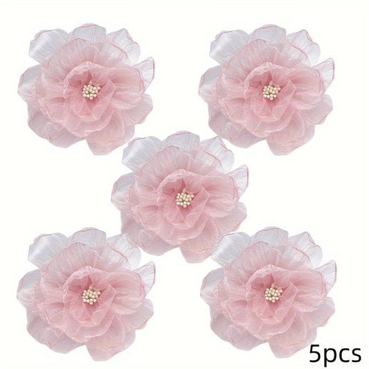 Aurora Cloth Flowers With Core Organza Flowers Burning Edge