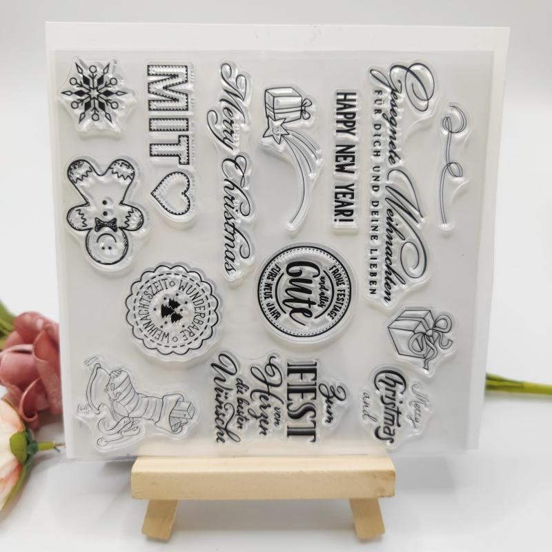 1pc Christmas Theme Stamp Diy Card Making Gift For Kids