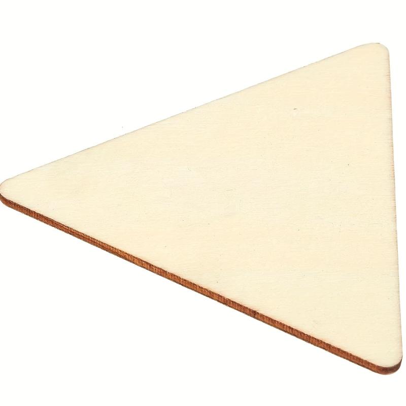 24pcs Wooden Triangle Crafts Geometric Shapes for Wood Burning and Carving