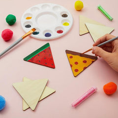 24pcs Wooden Triangle Crafts Geometric Shapes for Wood Burning and Carving