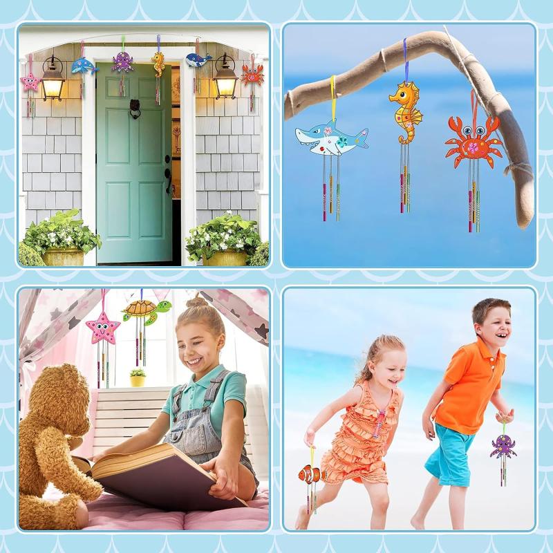 Kids Summer Sea Animals DIY Craft Kit Wind Chime Decor