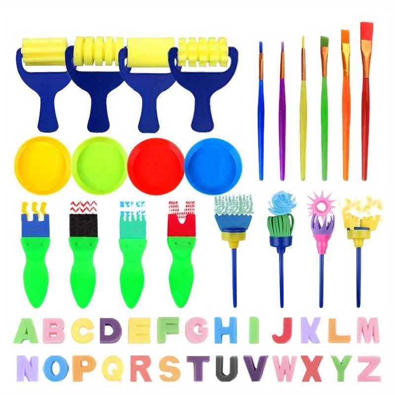 48pcs Painting Sponge Brushes Seal Early Education Supplies