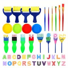 48pcs Painting Sponge Brushes Seal Early Education Supplies