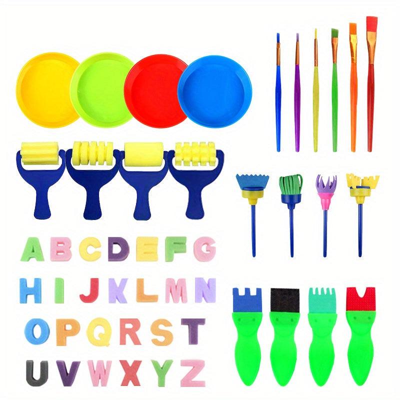 48pcs Painting Sponge Brushes Seal Early Education Supplies