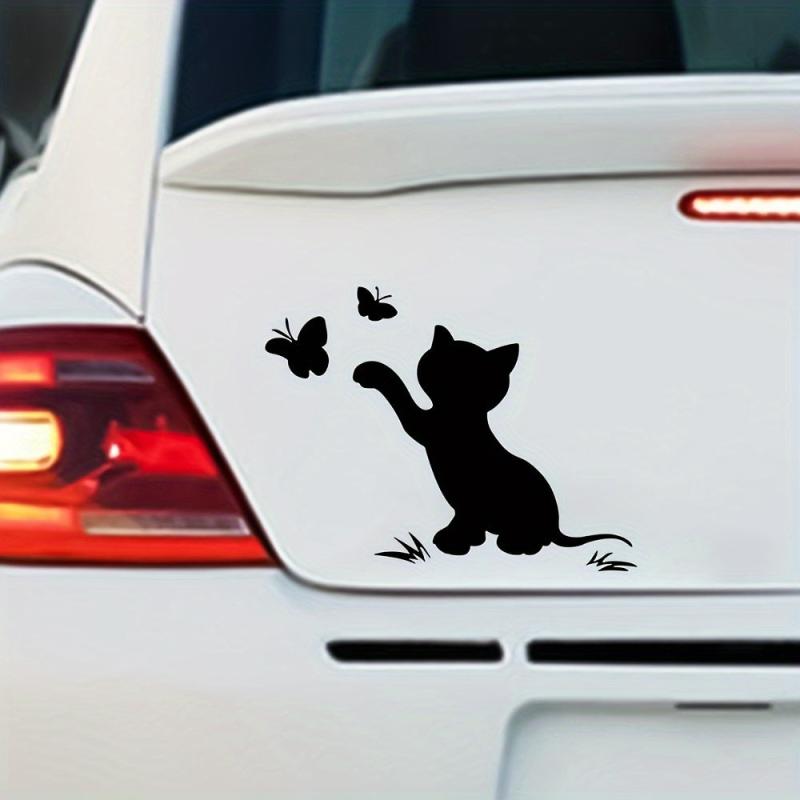 Scratched Cat Butterfly Reflective Car Sticker