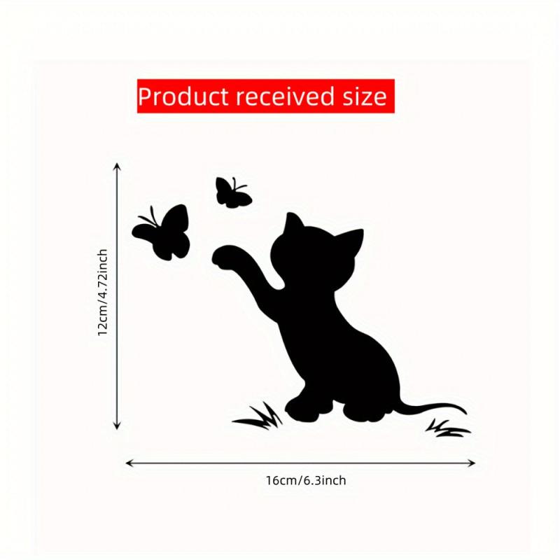 Scratched Cat Butterfly Reflective Car Sticker