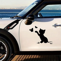 Scratched Cat Butterfly Reflective Car Sticker