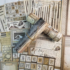 Vintage Alphabet Stamps Set w/ Inks, Pens & Papers - DIY Scrapbook Crafts