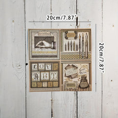 Vintage Alphabet Stamps Set w/ Inks, Pens & Papers - DIY Scrapbook Crafts
