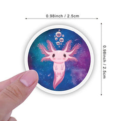 500pcs Axolotl Stickers Roll for Water Bottles Laptops Phones