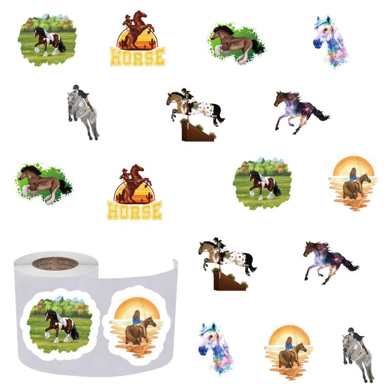 500pcs Horse Riding Stickers 2.54cm Waterproof Decals for Adults Teens Kids