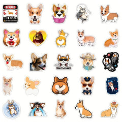 50pcs Welsh Corgi Stickers Reusable Waterproof Vinyl Stickers For Kids