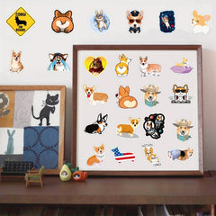 50pcs Welsh Corgi Stickers Reusable Waterproof Vinyl Stickers For Kids
