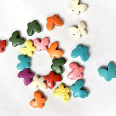 15pcs Colorful Butterfly Stone Beads Natural Turquoise DIY Loose Beads