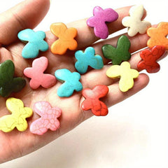 15pcs Colorful Butterfly Stone Beads Natural Turquoise DIY Loose Beads