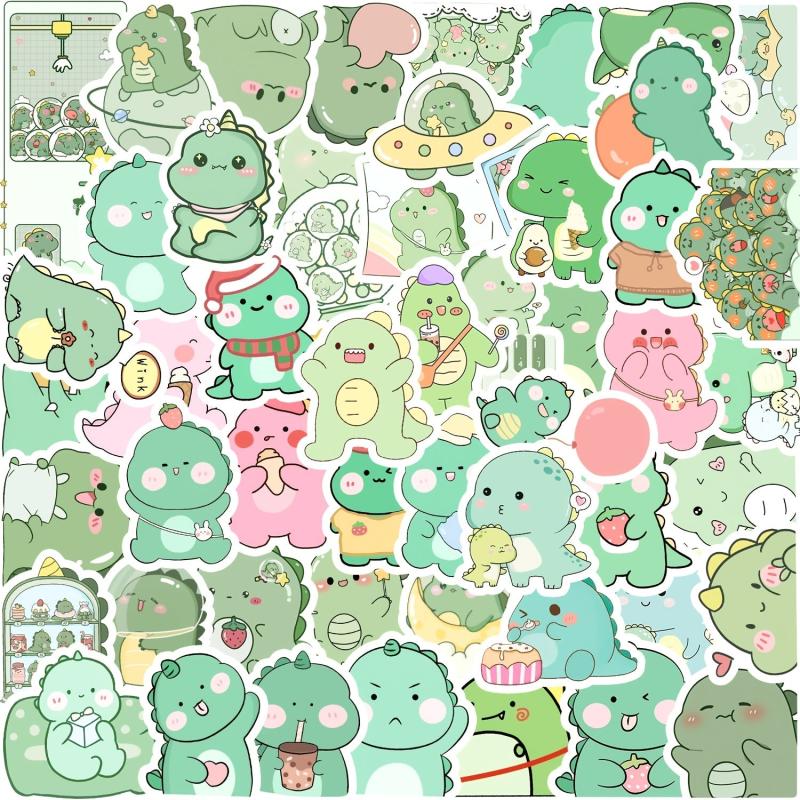 50 Cute Dino Stickers - for Cars, Phones & Bottles