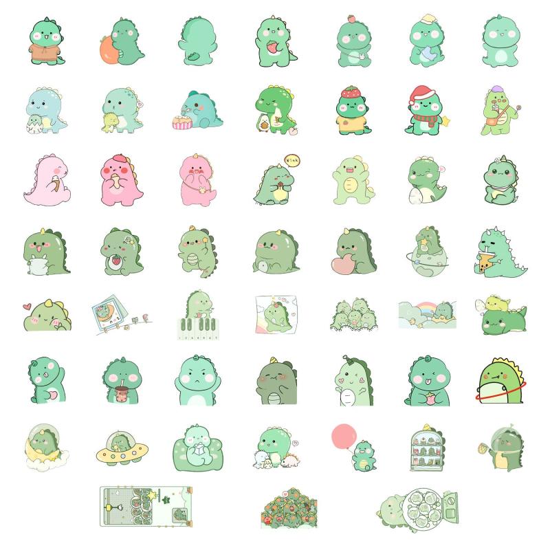 50 Cute Dino Stickers - for Cars, Phones & Bottles