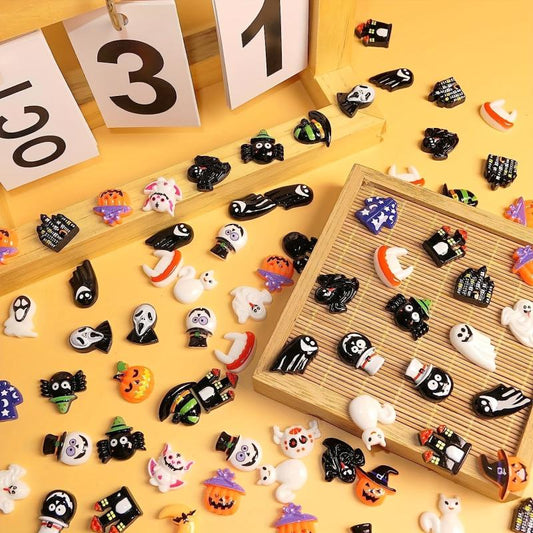 Random Halloween Resin Charms for Crafts - 10-50 Pcs Beads Ornaments