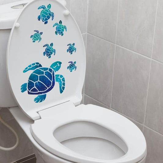 Underwater World Turtle Toilet Sticker Bathroom Decoration Wall Sticker