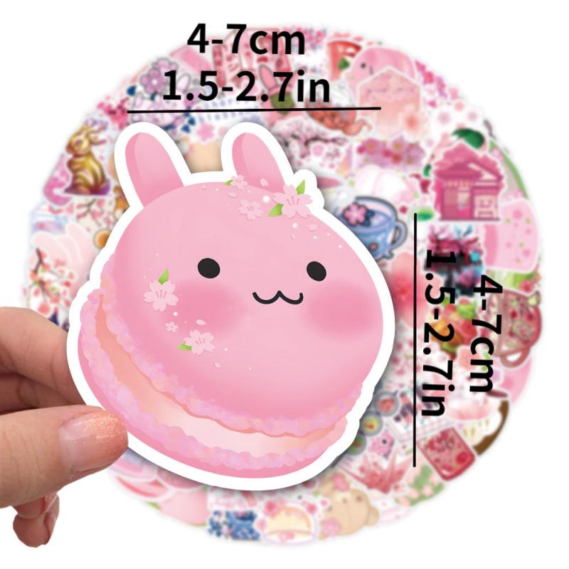 100pcs Sakura Blossom Stickers DIY Waterproof for Car Trunk Water Glass