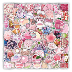 100pcs Sakura Blossom Stickers DIY Waterproof for Car Trunk Water Glass