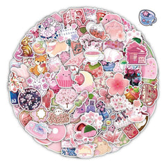 100pcs Sakura Blossom Stickers DIY Waterproof for Car Trunk Water Glass