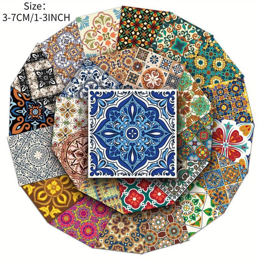 50pcs Vintage Tile Series Graffiti Stickers Waterproof Decoration DIY Toy