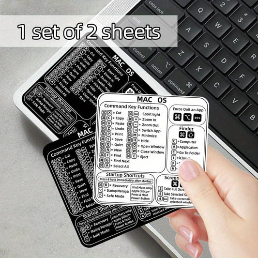 2pcs Shortcut Keys Stickers For Notebook Laptop Self Adhesive PVC Label