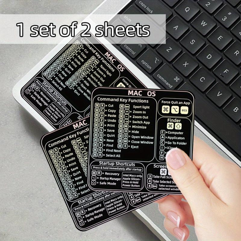 2pcs Shortcut Keys Stickers For Notebook Laptop Self Adhesive PVC Label