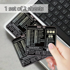 2pcs Shortcut Keys Stickers For Notebook Laptop Self Adhesive PVC Label