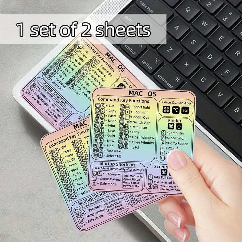 2pcs Shortcut Keys Stickers For Notebook Laptop Self Adhesive PVC Label