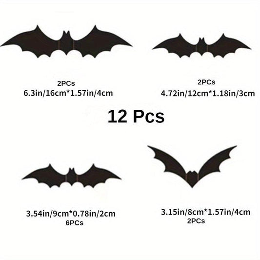 3D Bat Halloween Wall Decoration Terrifying Props 7 Sizes