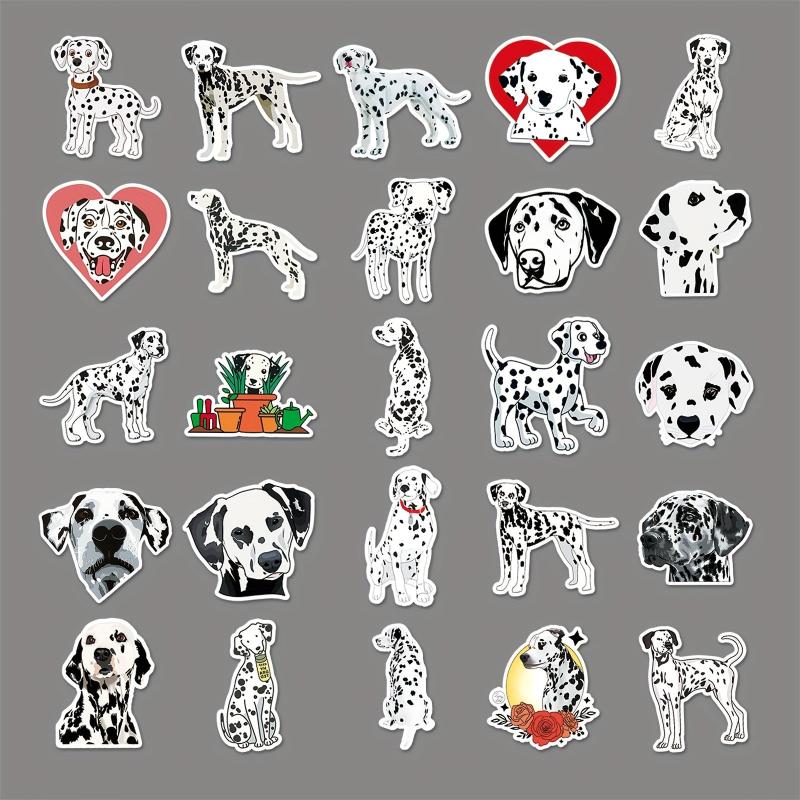 50pcs Dalmatian Series Doodle Stickers Set Waterproof DIY Decorative Creative