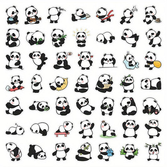 50pcs Cartoon Panda Stickers For Water Cup Laptop Guitar