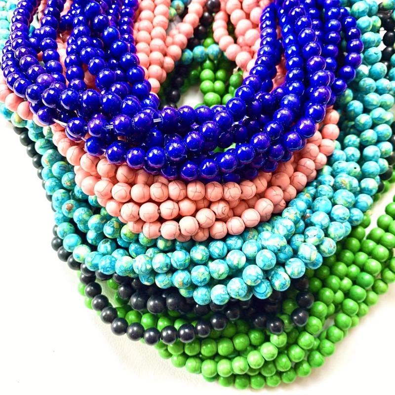 48pcs Turquoise Stone Beads DIY Jewelry Spacer Bracelet Necklace Making Beads