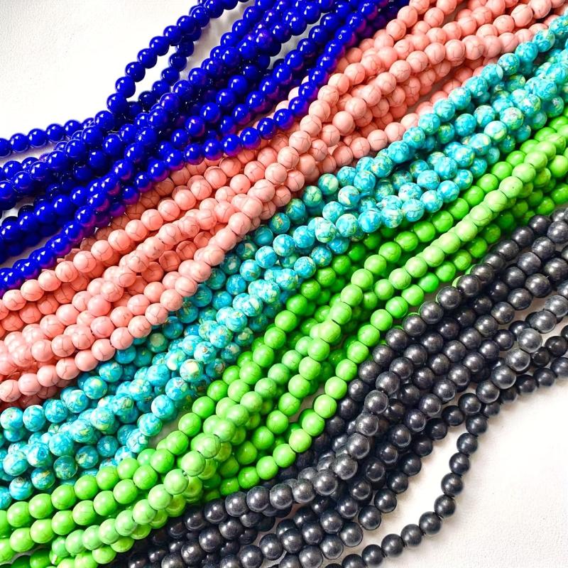 48pcs Turquoise Stone Beads DIY Jewelry Spacer Bracelet Necklace Making Beads