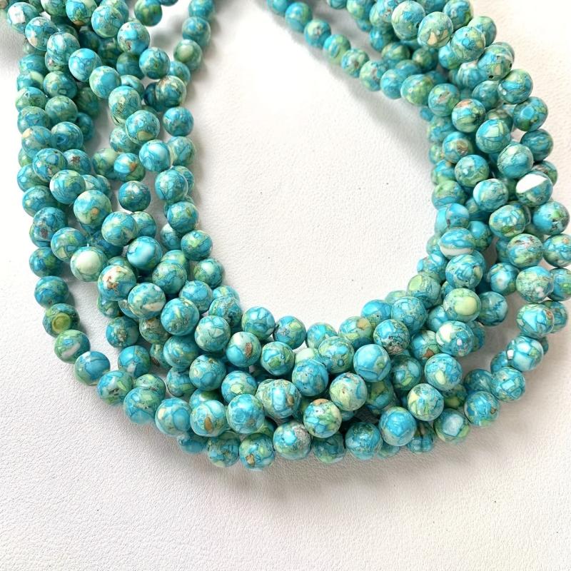 48pcs Turquoise Stone Beads DIY Jewelry Spacer Bracelet Necklace Making Beads