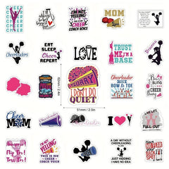 100pcs Colorful Cheer Stickers for Scrapbooking Laptops Phone Cases & More
