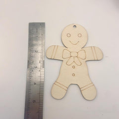 10pcs Gingerbread Men Wood Chip Blanks for DIY Hand-painted Crafts