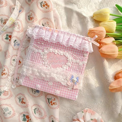 7pcs Pink Cotton Fabric Floral Patchwork Square Bundles For Sewing DIY Crafts