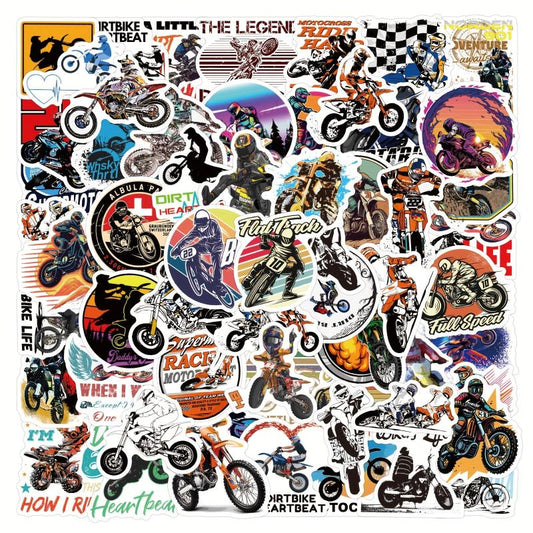 62pcs Motocross Stickers Waterproof Motorbike Stickers For Teens