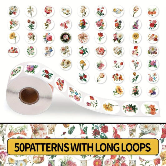 200pcs Bright Flowers Tape Sticker for Journaling Scrapbooking