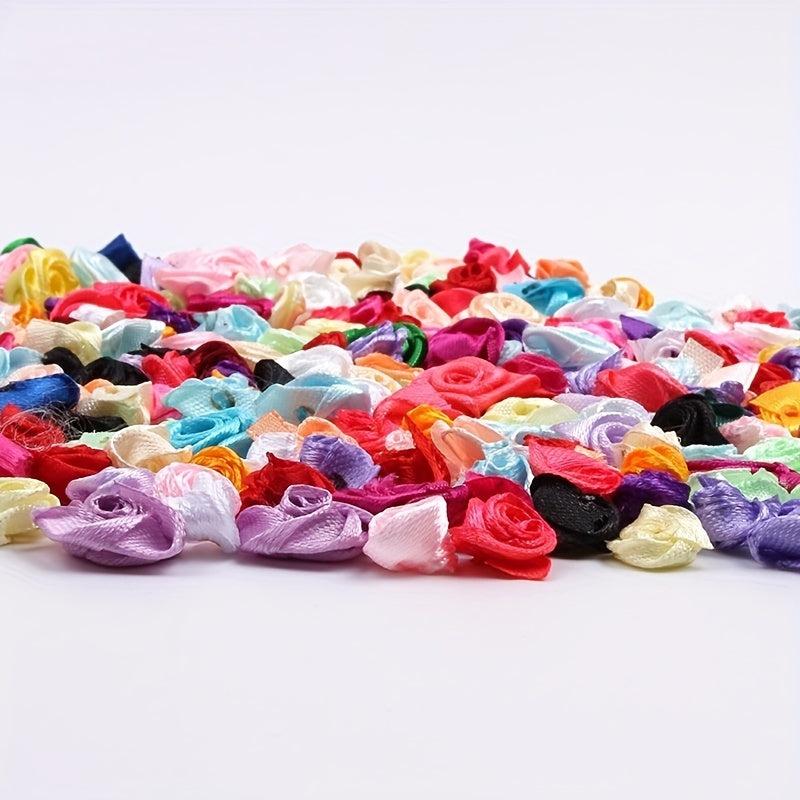 20 Ribbon Rose Flowers DIY Headdress Hair Accessories Children's Clothing Decor