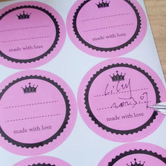 60PCS Pink With Love Sticker For Writing 5.08cm Round Jar Label