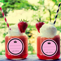 60PCS Pink With Love Sticker For Writing 5.08cm Round Jar Label
