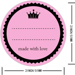 60PCS Pink With Love Sticker For Writing 5.08cm Round Jar Label