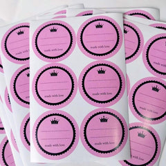 60PCS Pink With Love Sticker For Writing 5.08cm Round Jar Label