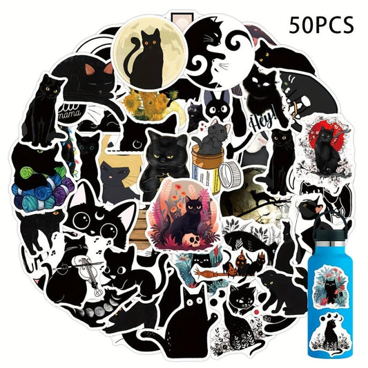 52 Cat Stickers for Laptops Skateboards Water Bottles Cars