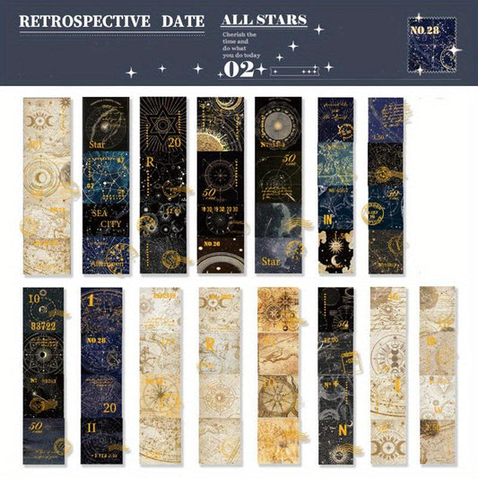 45pcs Retrospective Stickers Washi Stationery for DIY Scrapbooking