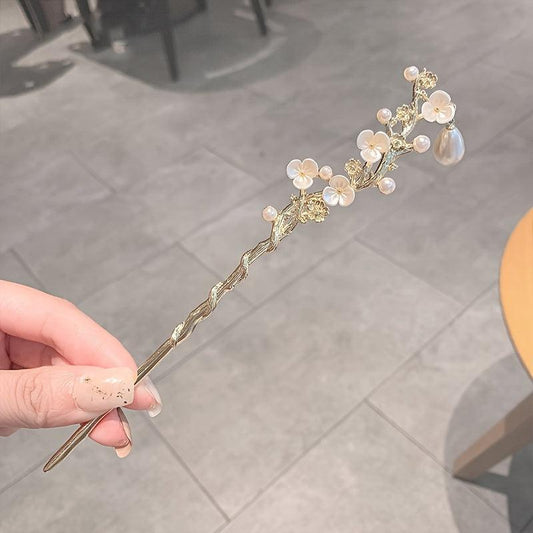 Vintage Metal Hairpin Fresh Flower Branch Hairpin Women Casual Party
